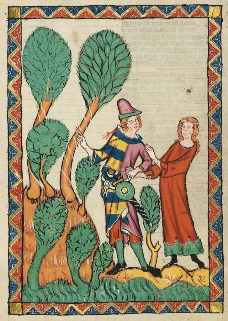Œuvre d’art médiéval représentant une toge à rayures, inspiration décoration et histoire de l’art